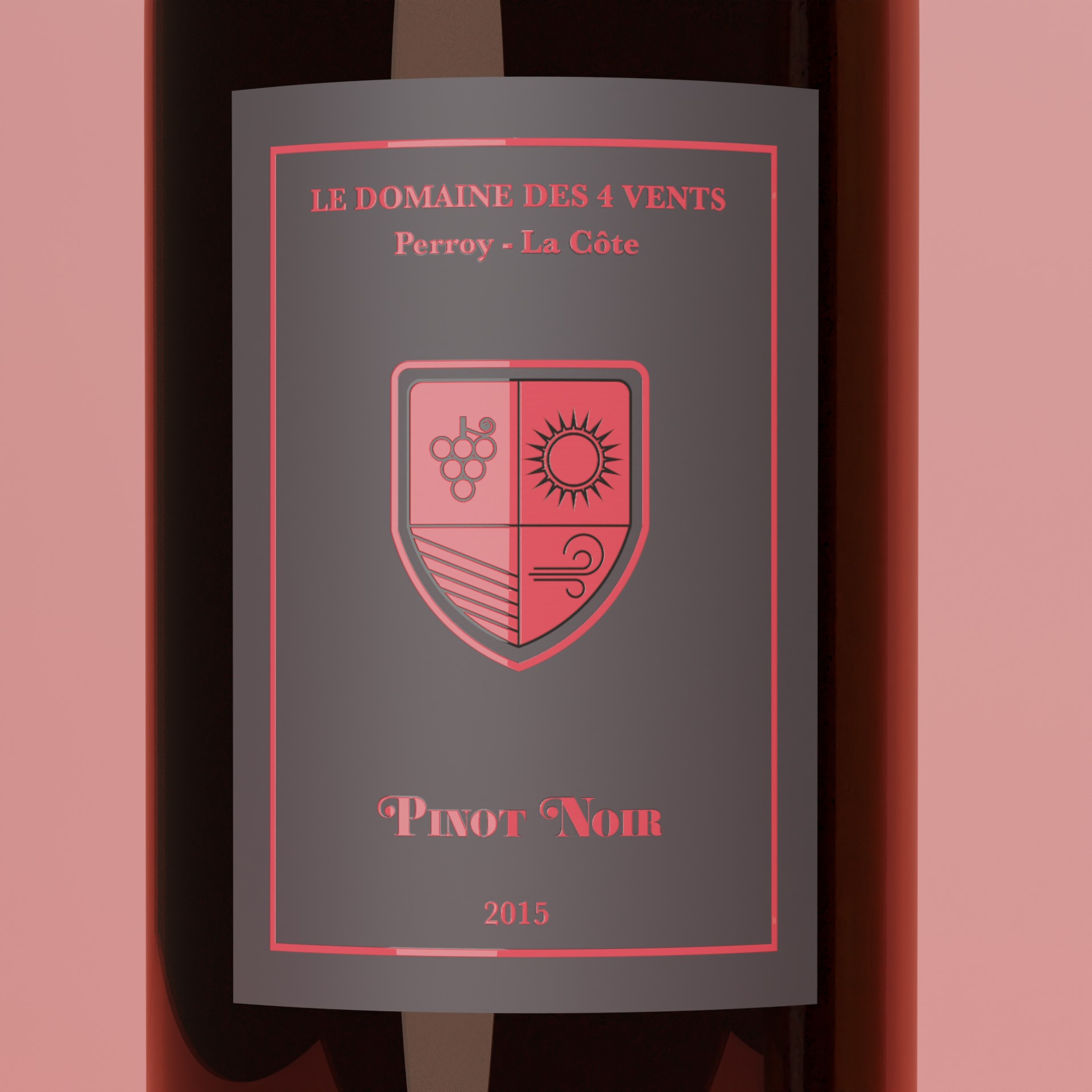 Détail de l’étiquette Pinot Noir du Domaine des 4 Vents
