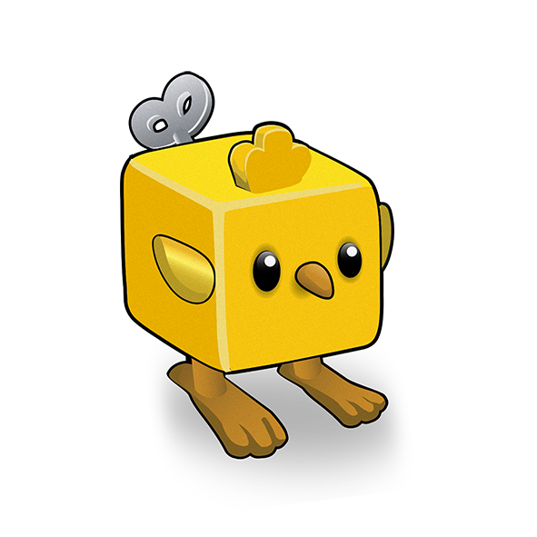 Concept graphique initial de la mascotte cube oiseau
