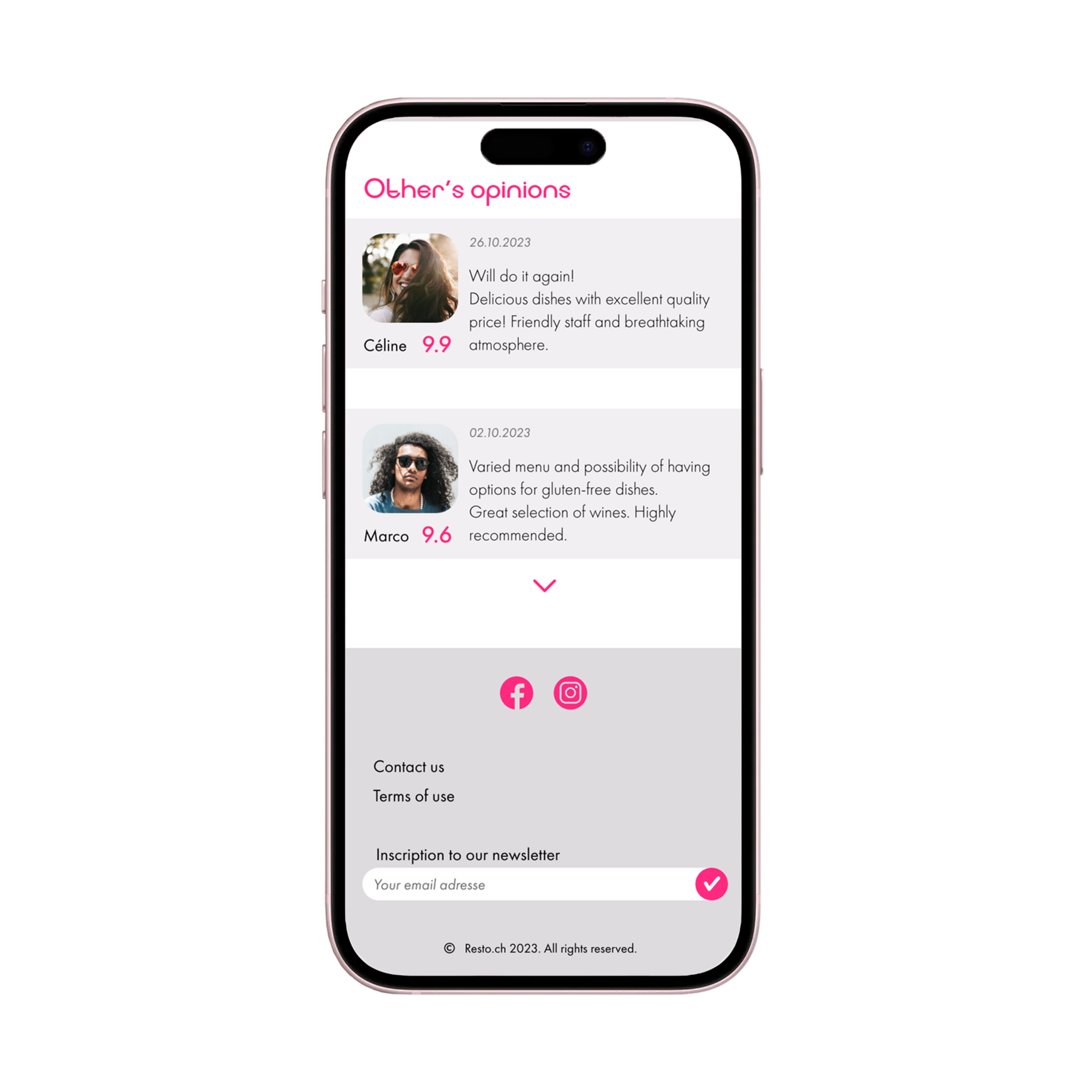 Resto.ch — avis clients sur une page restaurant