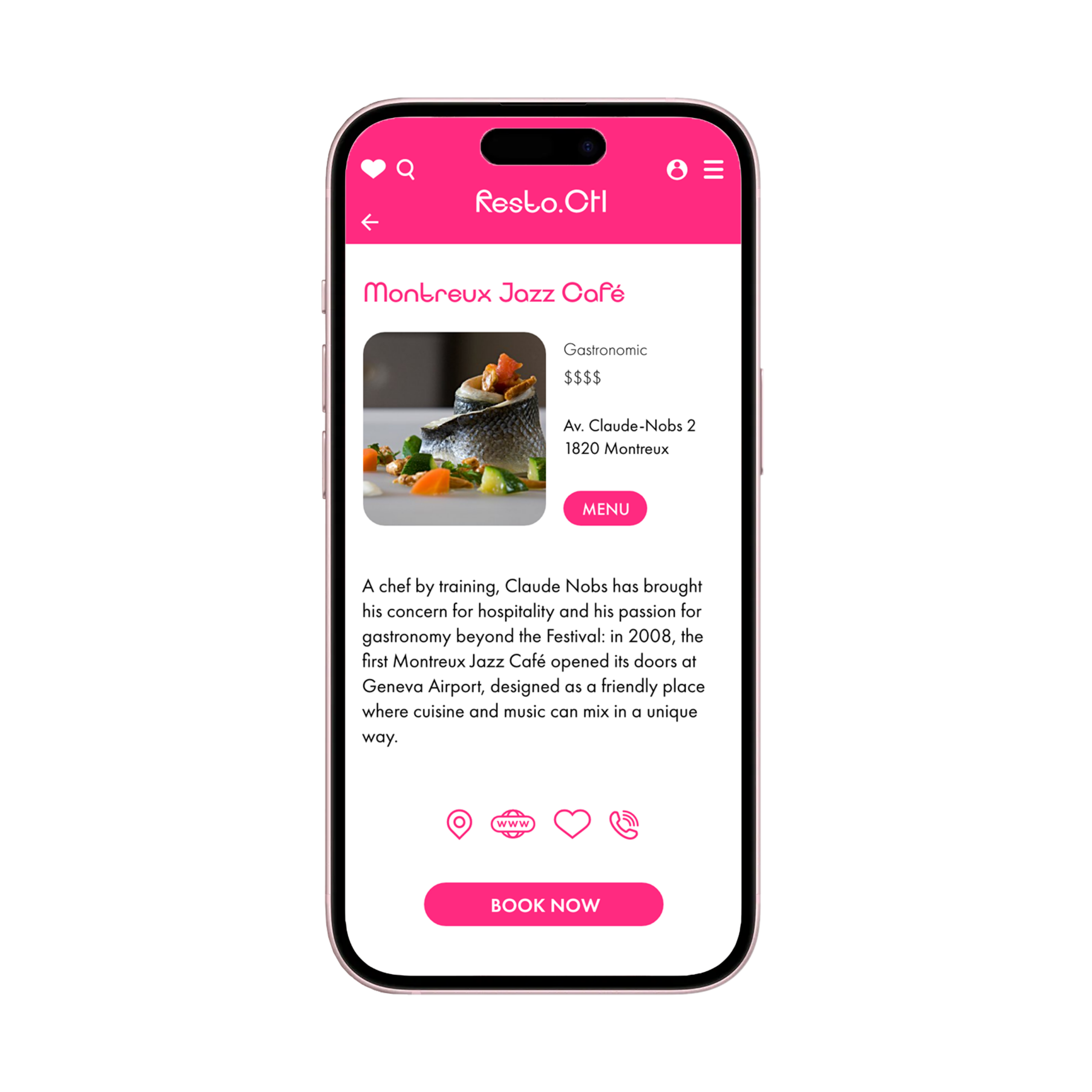 Resto.ch — en-tête d’une page restaurant