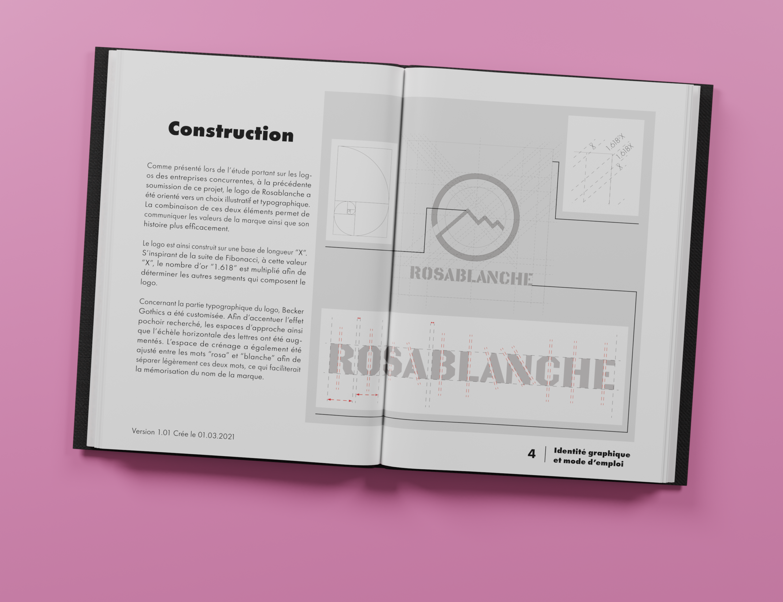 Construction géométrique du logo Rosablanche