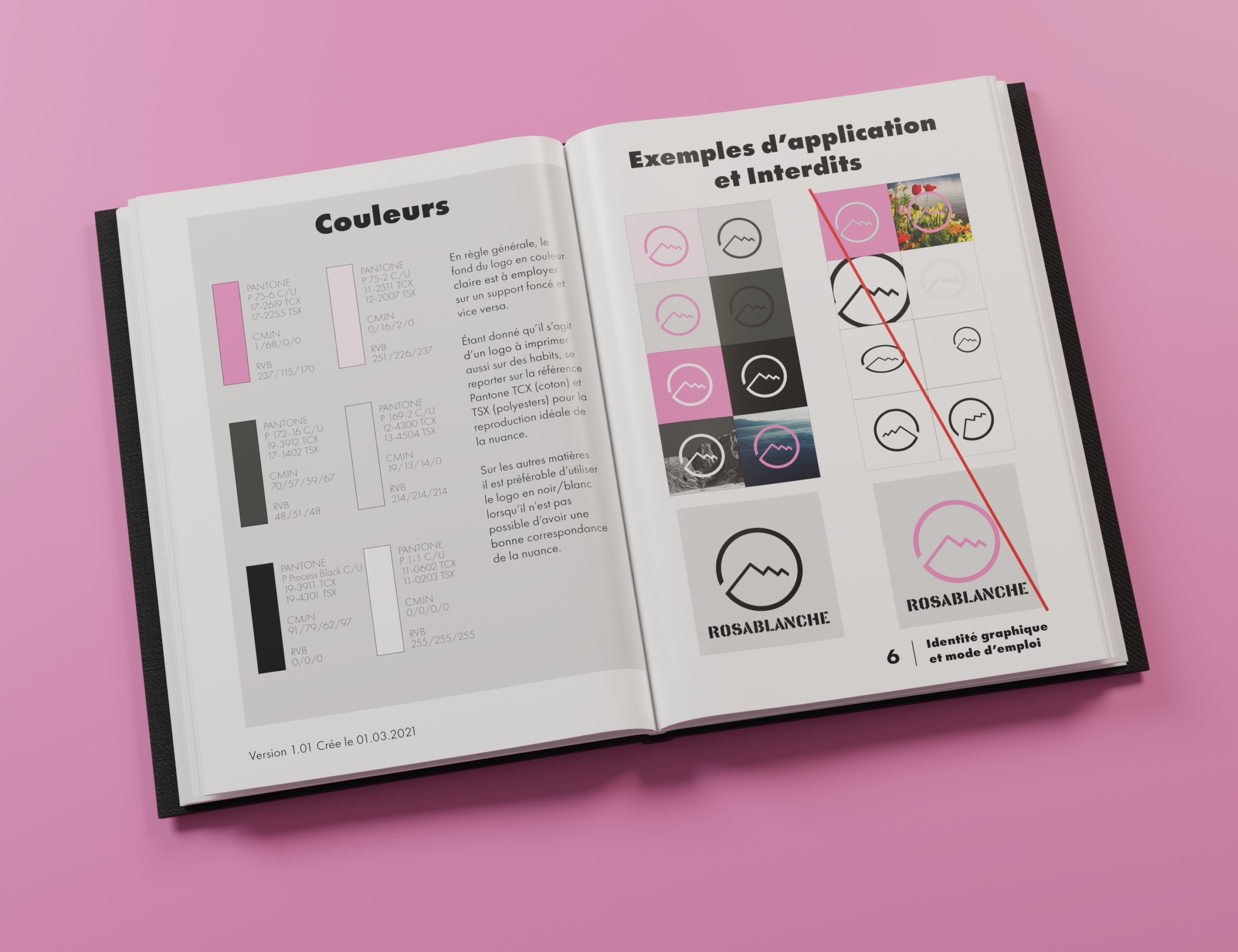 Palette de couleurs et règles d’utilisation du logo Rosablanche
